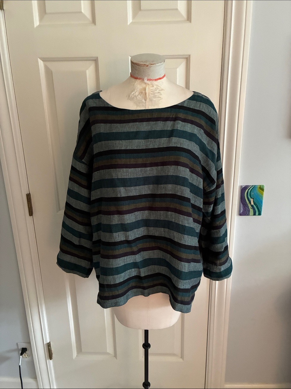 Eileen Fisher striped linen top